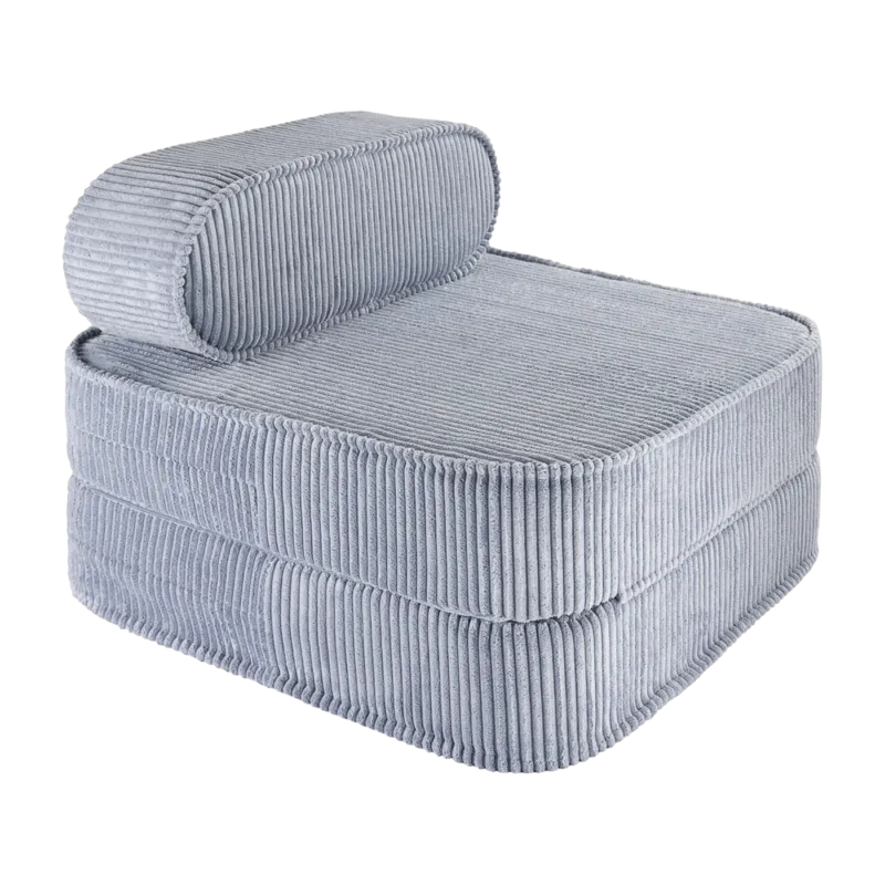 Fauteuil pliable en velours côtelé bleu blueberry 150 x 60 cm - Wigiwama