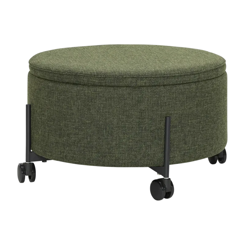 Pouf conteneur en tissu vert 66 cm - Hübsch