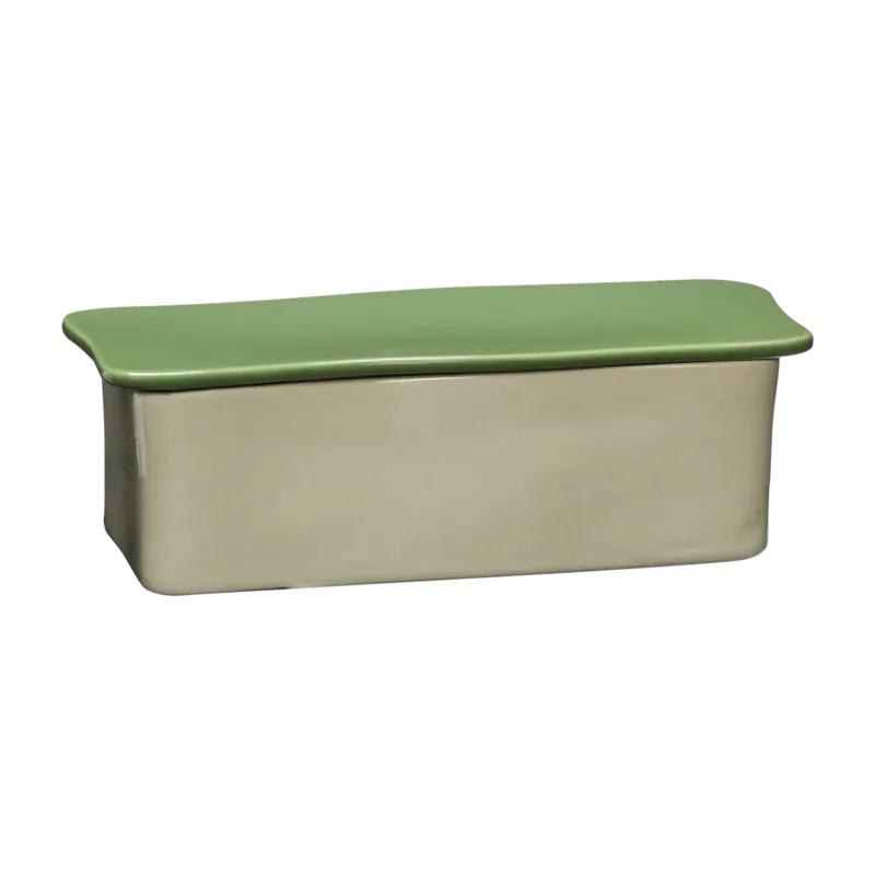 Boite rectangulaire en poudre de pierre verte 24x11 cm Amare - Hübsch