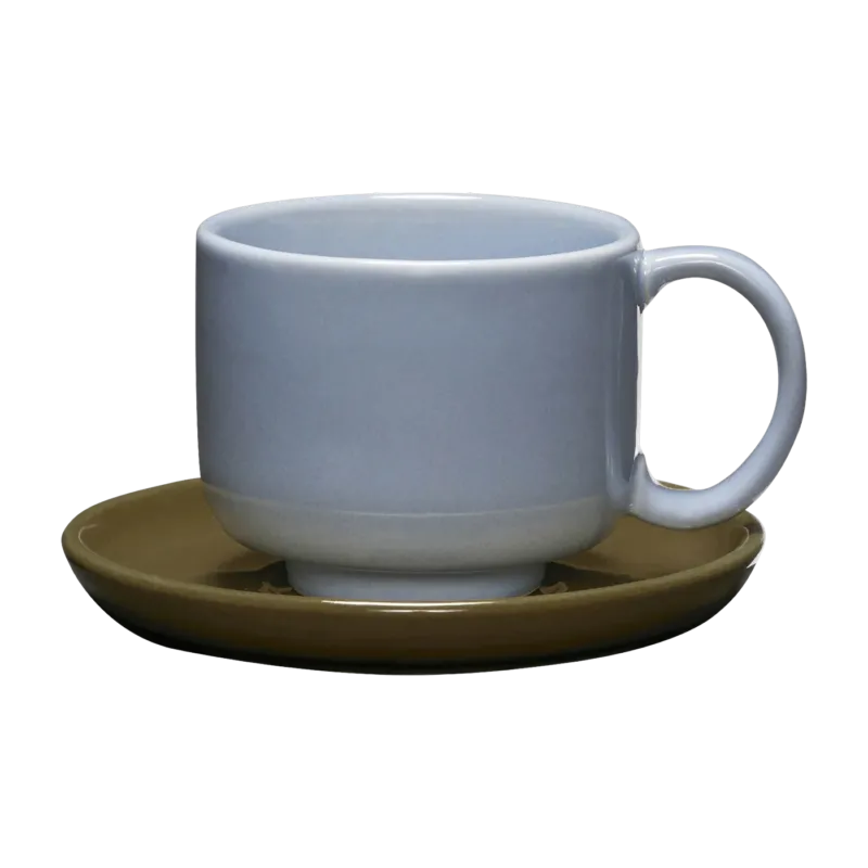 Tasse et soucoupe en poudre de pierre bleue 9x6cm Amare - Hübsch
