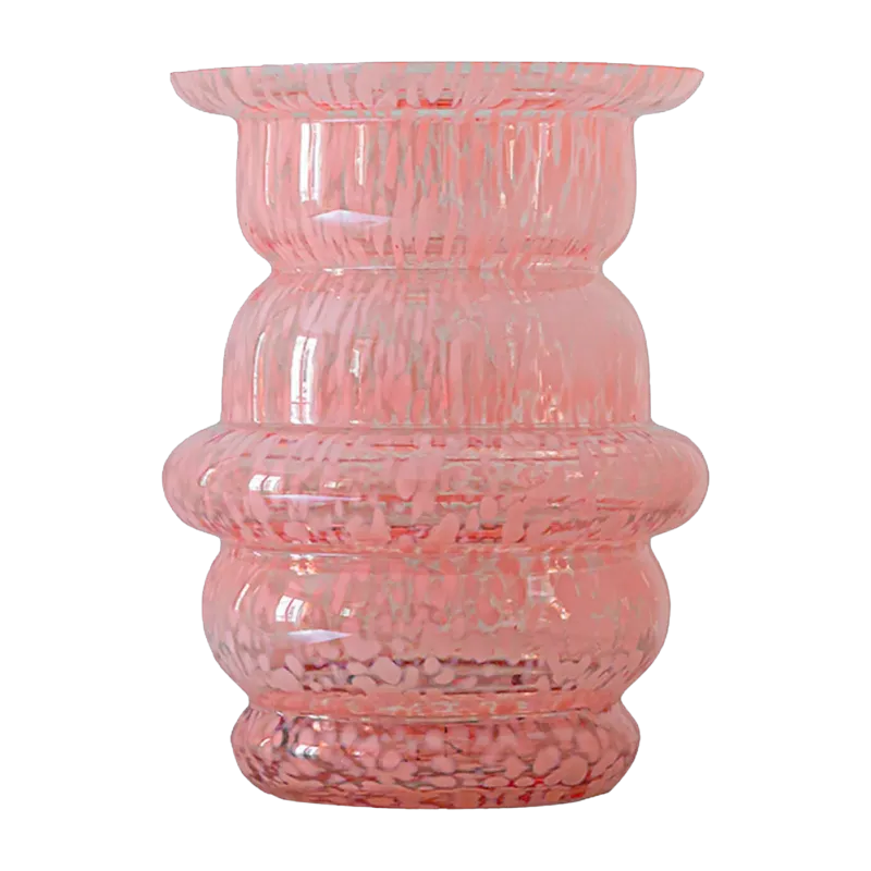 Vase en verre moucheté rose Dôme - Cosin Paris