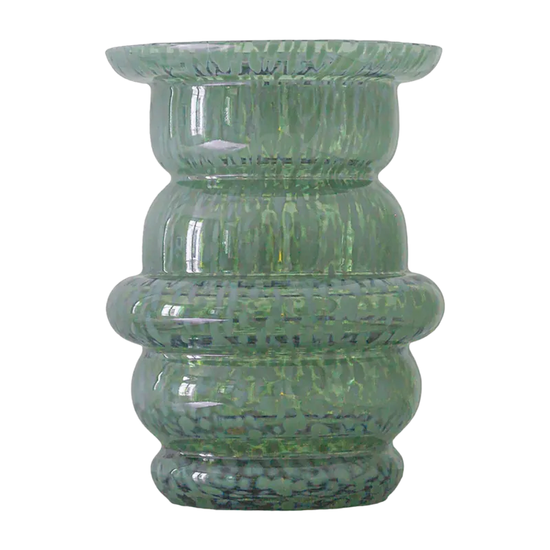 Vase en verre moucheté vert Dôme - Cosin Paris
