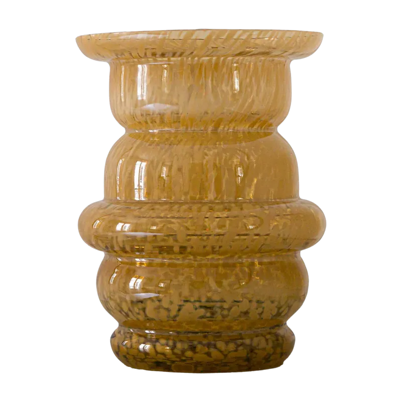 Vase en verre moucheté ambré Dôme - Cosin Paris