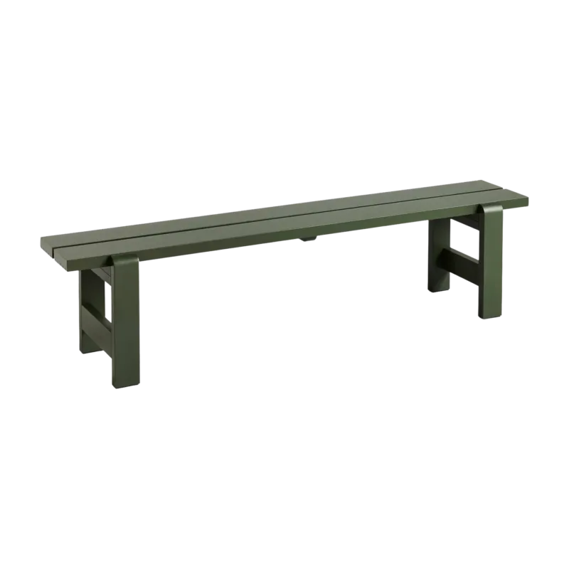 Banc en pin laqué olive 190 x 32 x 45 cm Weekday - Hay