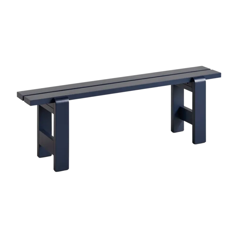 Banc en pin laqué bleu métal 140 x 23 x 45 cm Weekday - Hay