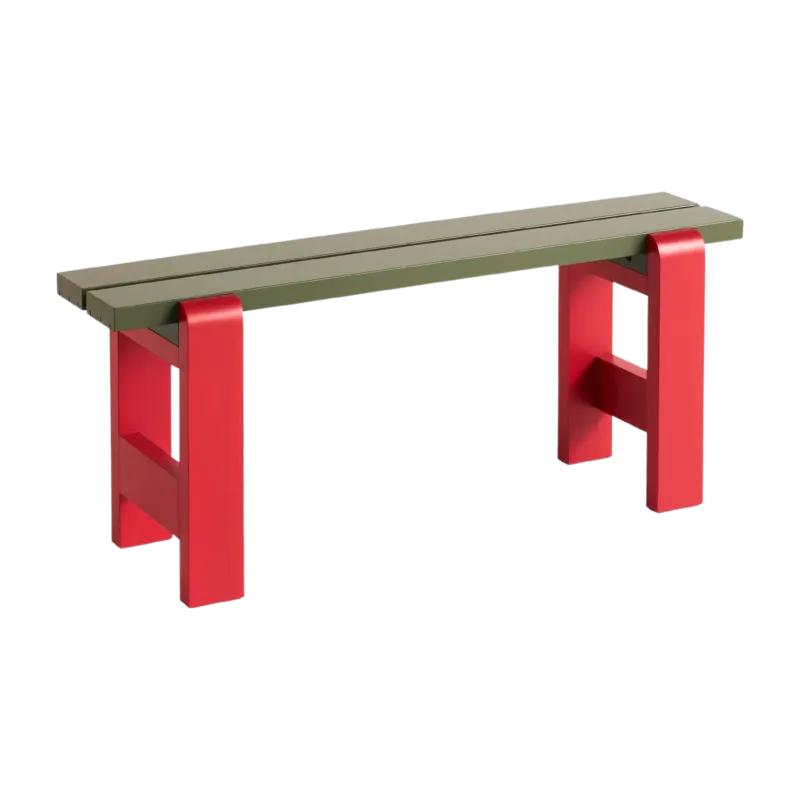 Banc duo en pin laqué olive et vin rouge 111 x 23 x 45 cm Weekday - Hay