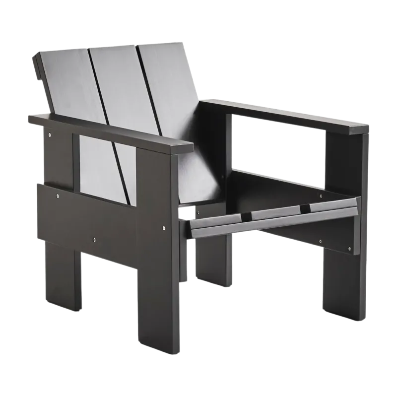 Chaise longue d'extérieur en pin noire Crate - Hay