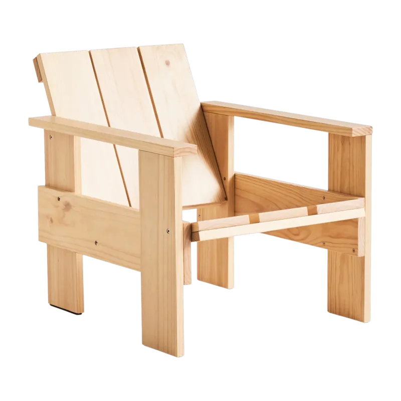 Chaise longue d'extérieur en pin naturel lanche Crate - Hay