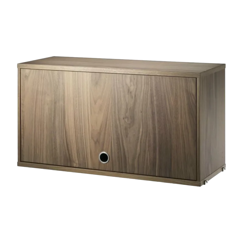 Caisson en noyer avec porte rabattable - String furniture