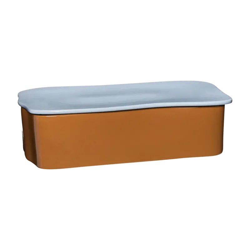 Boite rectangulaire en poudre de pierre bleu claire 24x11 cm Amare - Hübsch