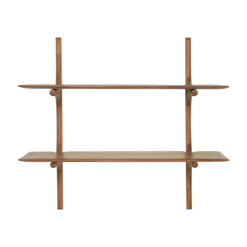 Étagère murale 2 étages en acajou massif 100x35x91 cm PI - Ethnicraft Accessories