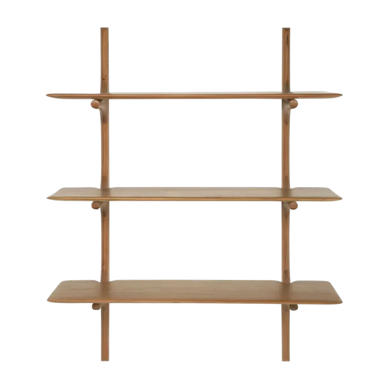 Étagère murale 3 étages en acajou massif 100 x 35 x 126 cm PI - Ethnicraft Accessories