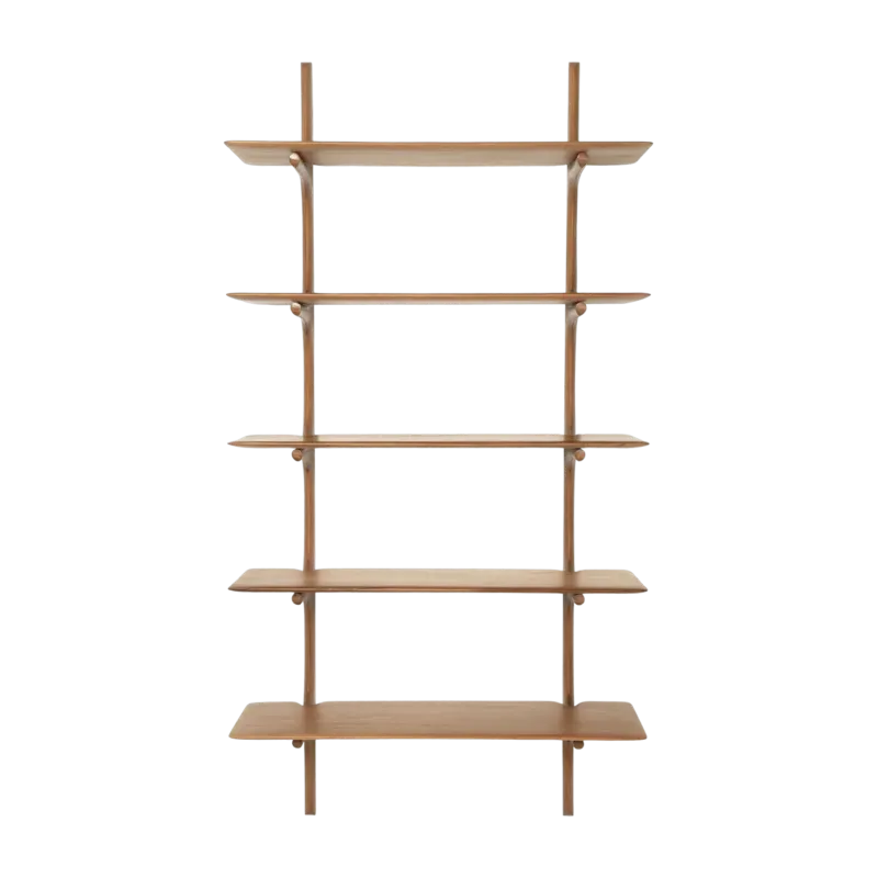 Étagère murale 5 étages en acajou massif 100 x 35 x 196 cm PI - Ethnicraft Accessories