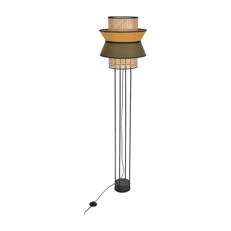 Lampadaire en cannage kaki et curry 40 cm Singapour - Market set