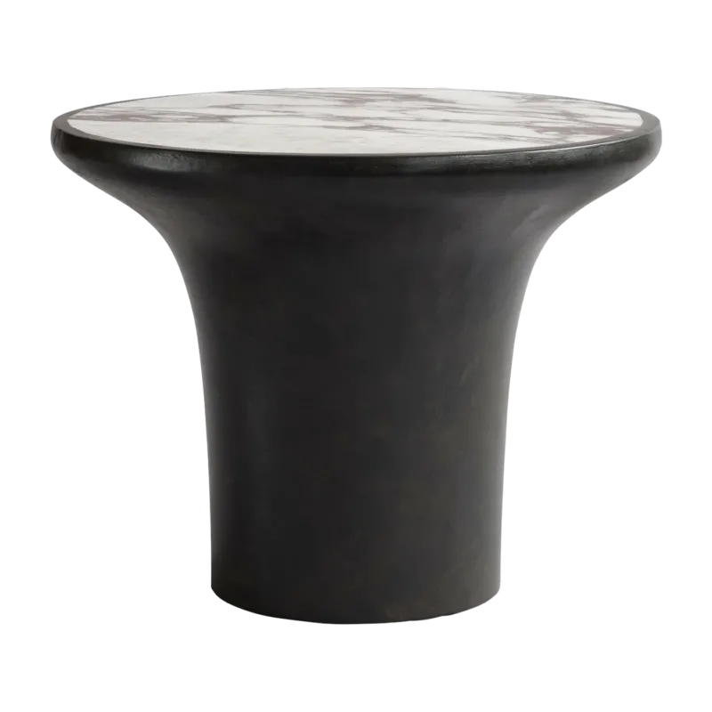 Table d'appoint en béton et marbre calacatta 45 x 45 cm Trumpet - 101 Copenhagen