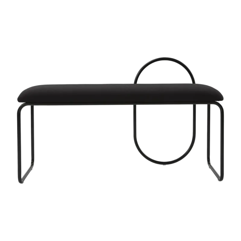 Banc en bouclé gris anthracite 110 x 39 cm Angui - AYTM