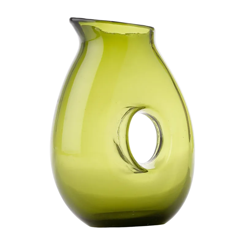 Pichet en verre vert olive 22 cm - Pols Potten