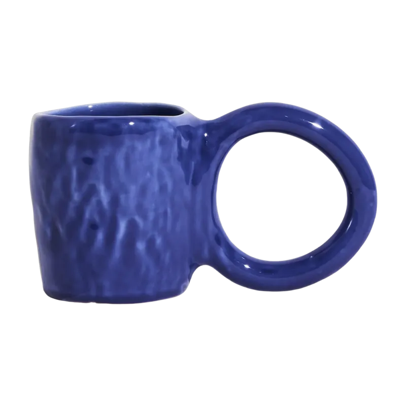 Mug en faïence bleu 9 cm Donut - Petite Friture
