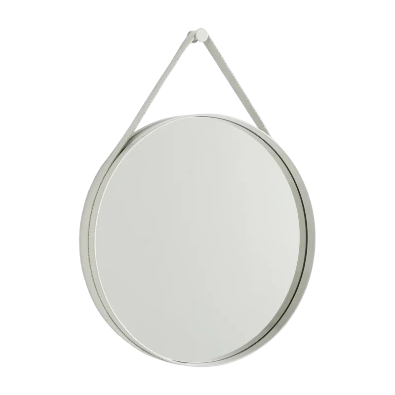 Miroir rond en acier gris clair 50 cm Strap - Hay
