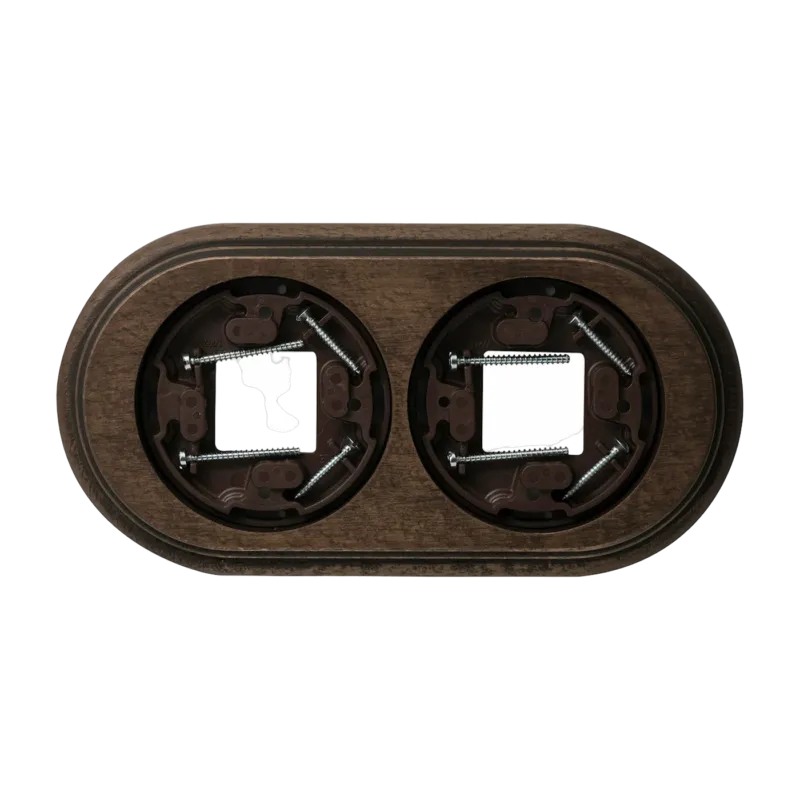 Socle d'interrupteur multifonctionel 2 postes marron Garby - Fontini