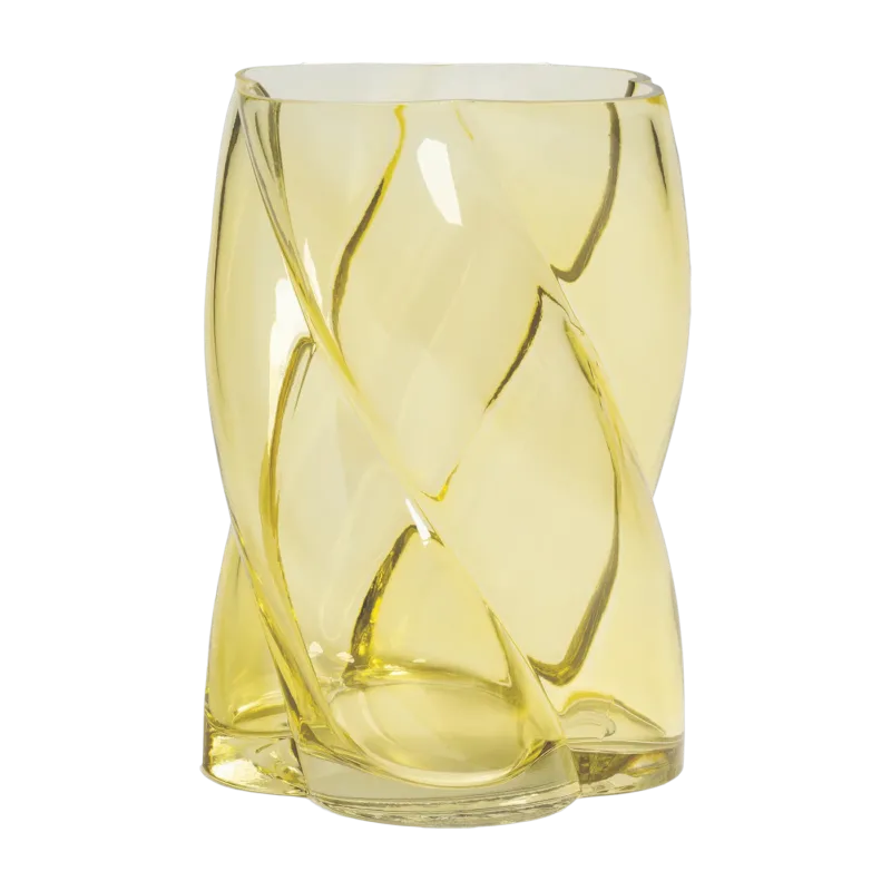 Vase en verre jaune 19 cm Marshmallow - &Klevering
