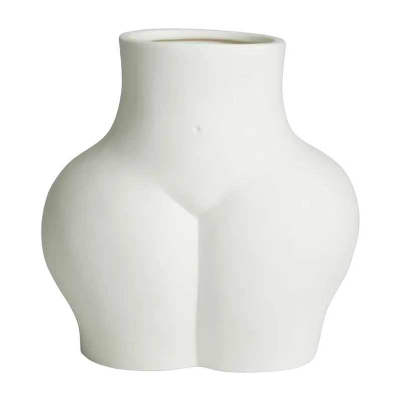 Vase femme en céramique blanc 22 x 23 cm Avaji - Nordal
