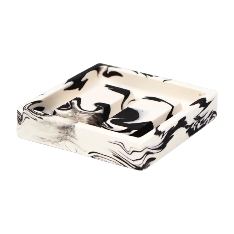 Porte-savon en roche saline noir de mars 9,5 x 2,3 cm - Studio Rosaroom