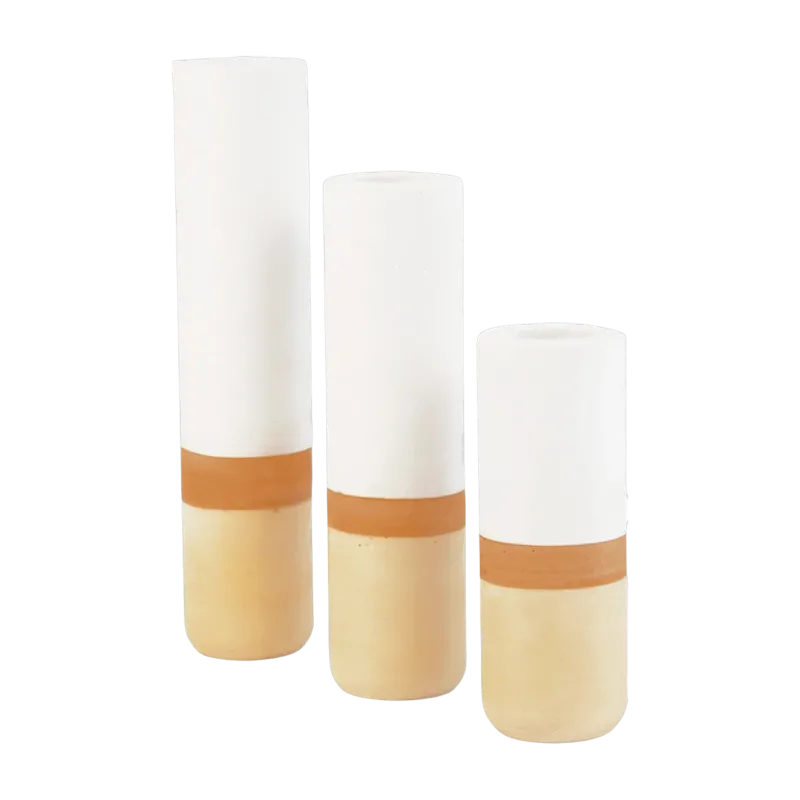 3 vases en roche saline jaune ocre 2,4 cm Labo - Studio Rosaroom