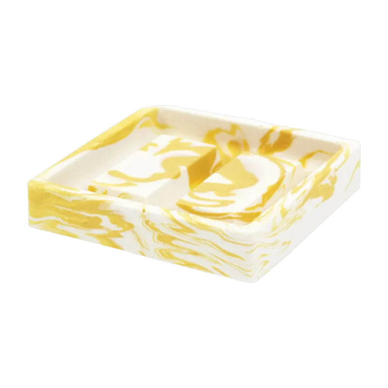 Porte-savon en roche saline jaune ocre 9,5 x 2,3 cm - Studio Rosaroom