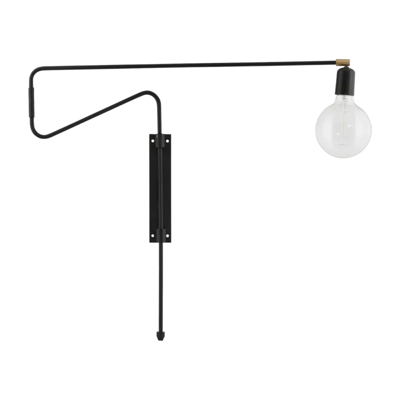 Applique murale en fer laqué noir 70cm Swing - House Doctor