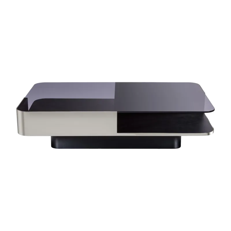Table basse rectangulaire en inox et verre fumé Lounge - RED Edition
