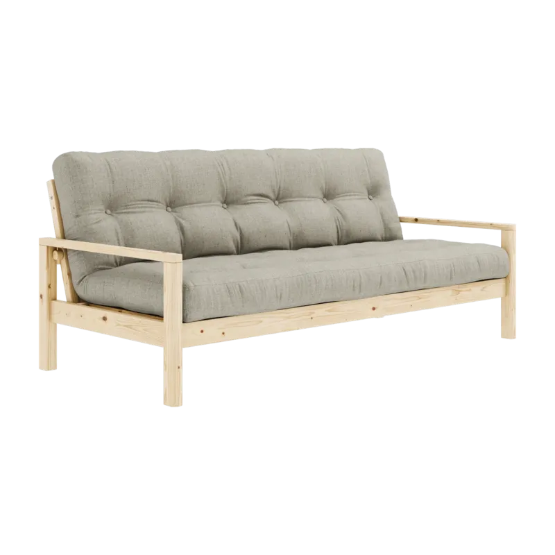 Canapé-lit en bois clair et tissu lin Knob - Karup Design