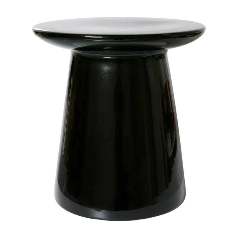Table d'appoint en grès noir brillant - HKliving