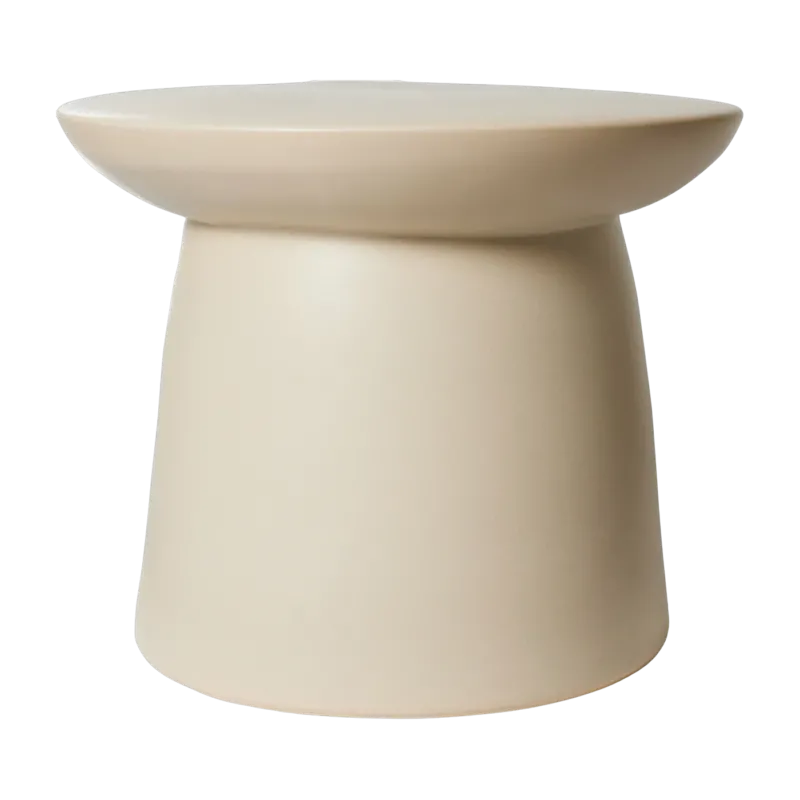 Table d'appoint en grès beige 46 x 37cm Earthenware - HKliving
