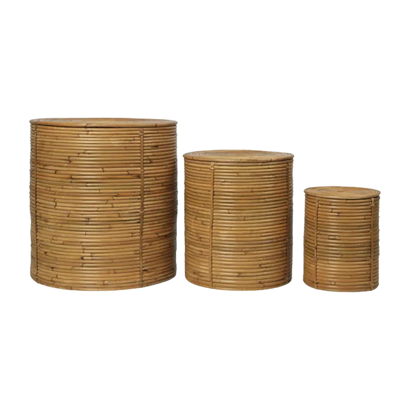 3 Paniers en rotin naturel Column - Ferm Living
