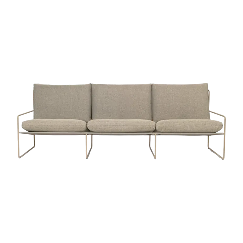 Canapé d'extérieur 3 places en vinyl beige et acier beige 78 x 93 cm Desert Dolce - Ferm Living
