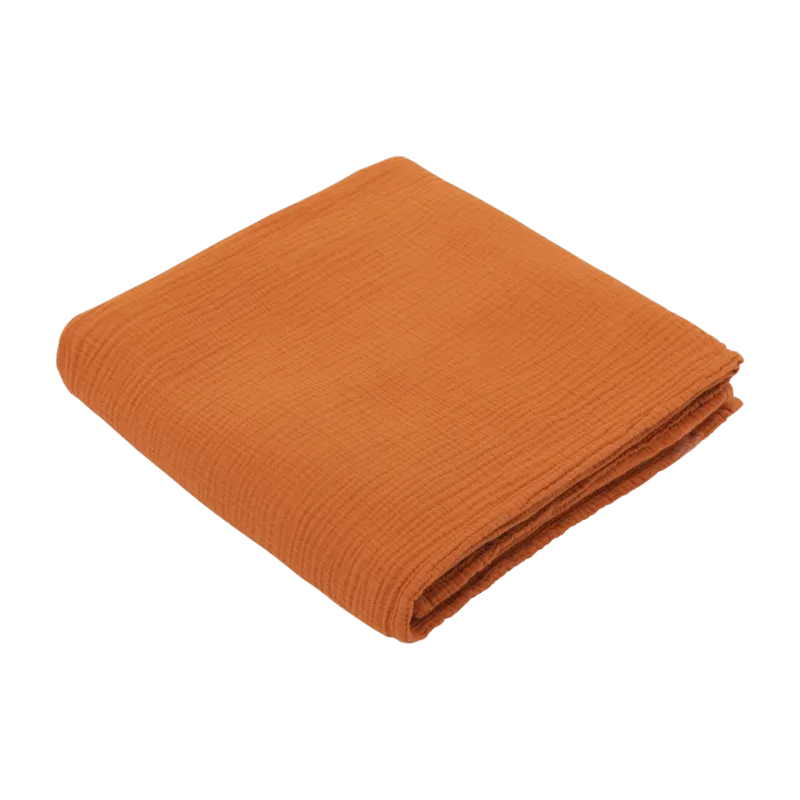 Lange en gaze de coton 90 x 90 cm orange abricot Les Petits - The Cool Republic