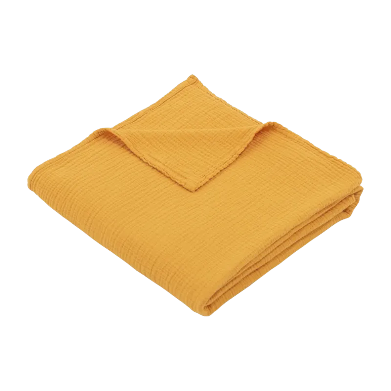 Maxi-lange en gaze de coton 120 x 120 cm jaune tournesol Les Petits - The Cool Republic