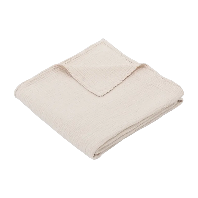 Maxi-lange en gaze de coton 120 x 120 cm beige avoine Les Petits - The Cool Republic