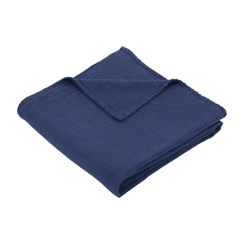 Maxi-lange en gaze de coton 120 x 120 cm bleu marine Les Petits - The Cool Republic
