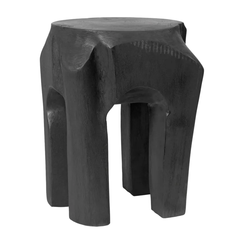 Tabouret en teck noir 40 x 32 cm Root - Ferm Living