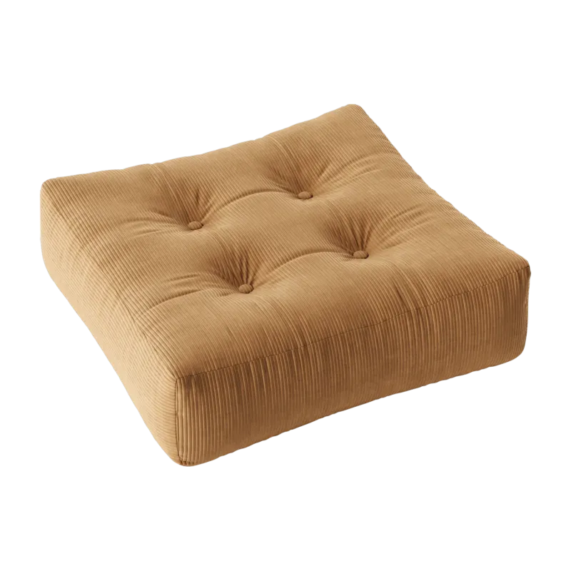Pouf en velours côtelé marron fudge More - Karup Design