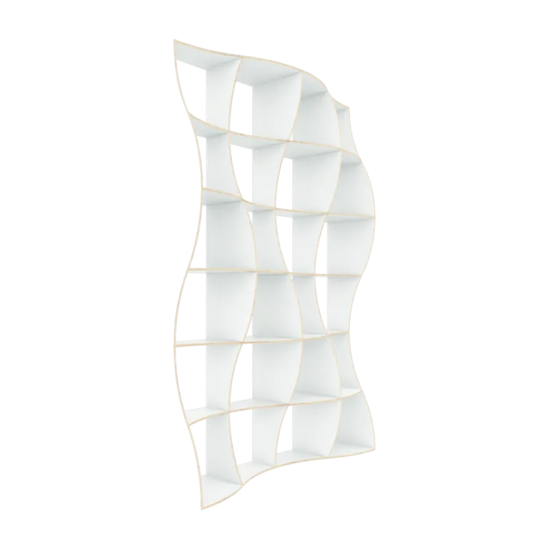 Bibliothèque en bois de bouleau blanc 246 x 165 cm Dune - Jaanus Orgusaar