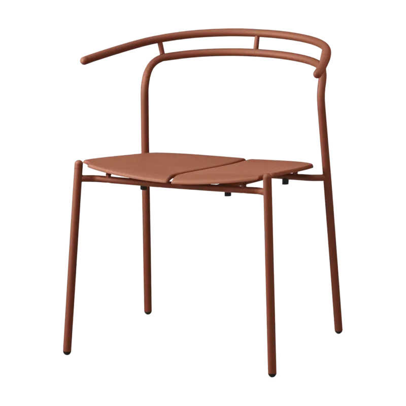 Chaise avec accoudoirs en acier terracotta Novo - AYTM