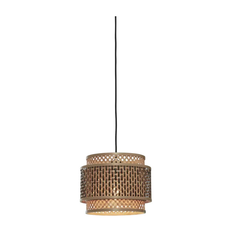 Suspension en bambou noir et naturel 25x20 cm Bhoutan - Good & Mojo