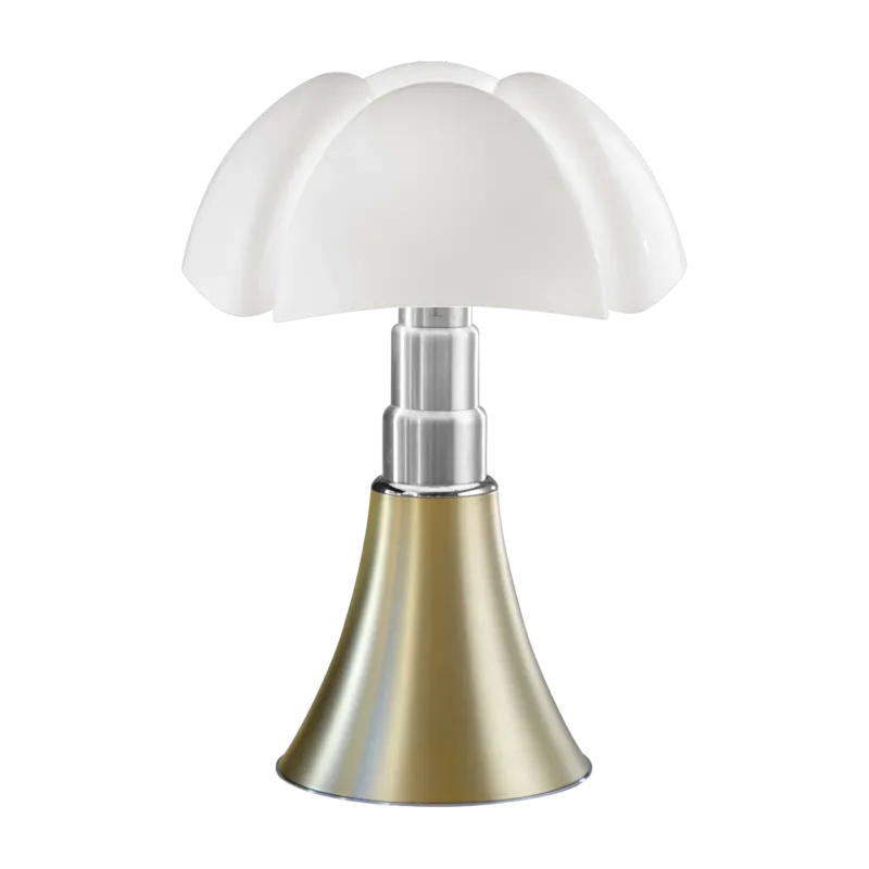 Lampe en acier inox laiton satiné 55 x 86 cm Pipistrello - Martinelli Luce