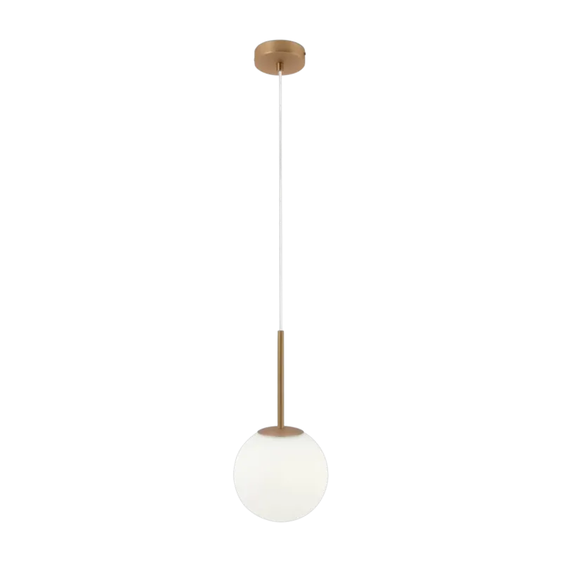 Suspension avec armature en métal doré et globe en verre blanc mat 36 cm Basic form - Maytoni