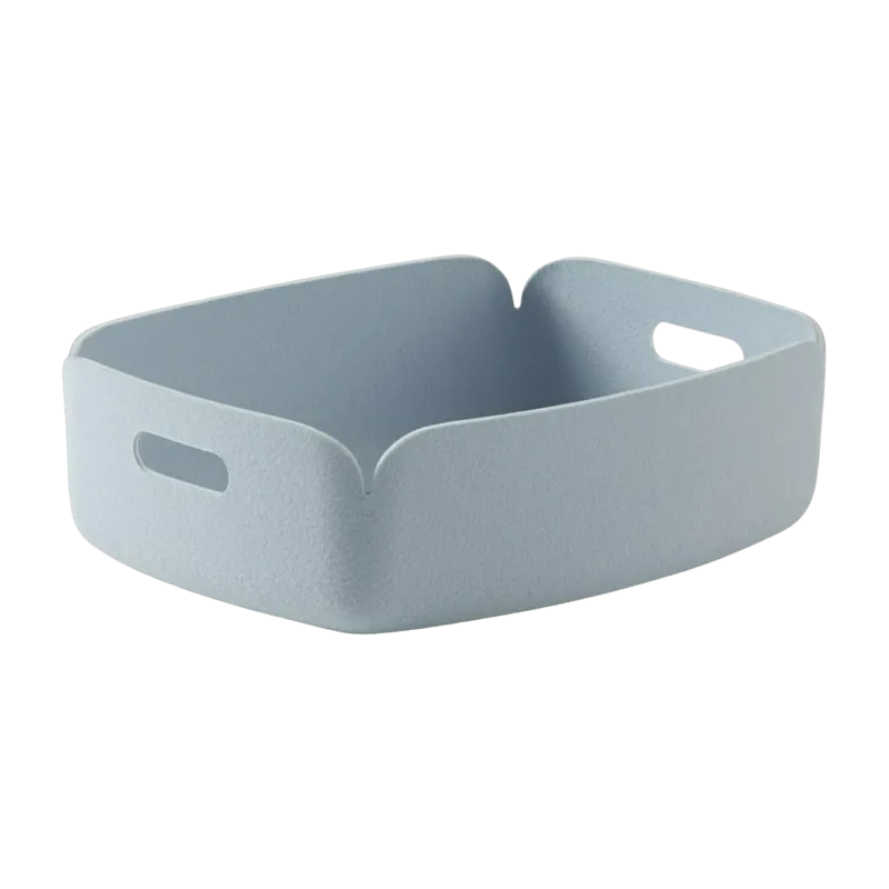 Petit panier de rangement recyclé rectangulaire bleu Restore - Muuto