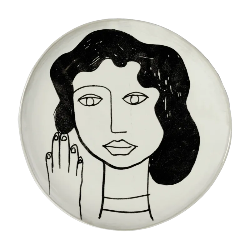 Assiette blanche cassée et noire 25cm La Mère - Serax