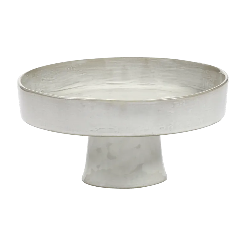 Assiette creuse sur pied blanche cassée 25cm La Mère - Serax